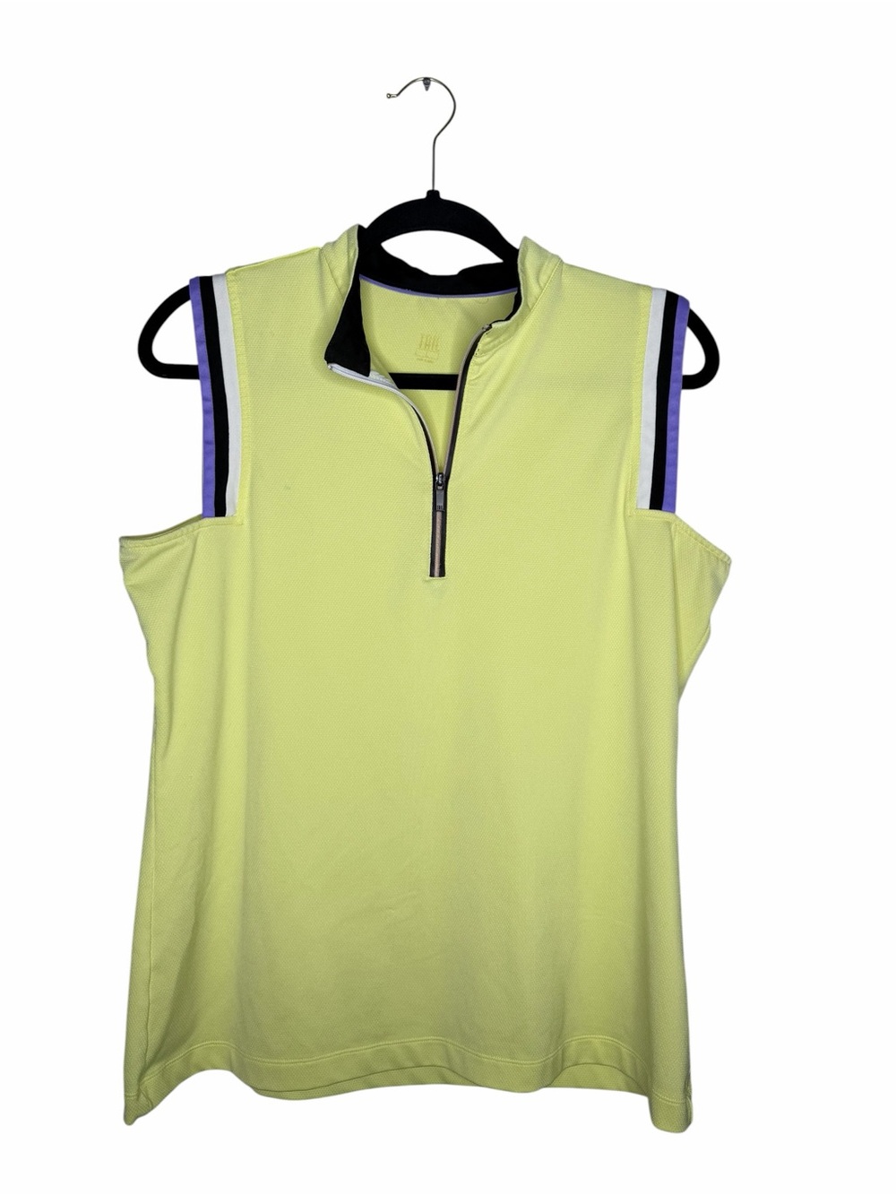 TAIL / light yellow zip front sleeveless golf tank / L